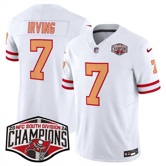 Mens Tampa Bay Buccaneers #7 Bucky Irving White F.U.S.E. 2024 NFC South Champions Limited Stitched Jersey